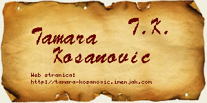 Tamara Kosanović vizit kartica